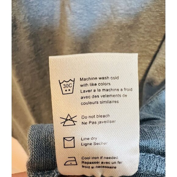 Chaser Linen Short Sleeve Top Size Medium Blue Cut Out Detail High Low Hem NWT - Picture 6 of 7